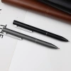 Wholesale of business office metal ballpoint pens, black matte rotating gel pens, fashionable oil pens that can print logos details Picture